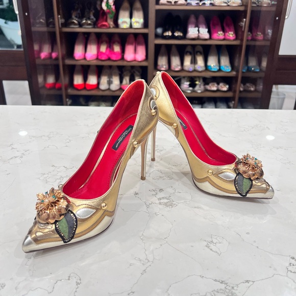 Dolce & Gabbana colorblock pattern D’Orsay pumps 100mm, size 36.5 - Picture 3 of 17